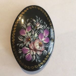 Vintage Russian Lacquer Brooch